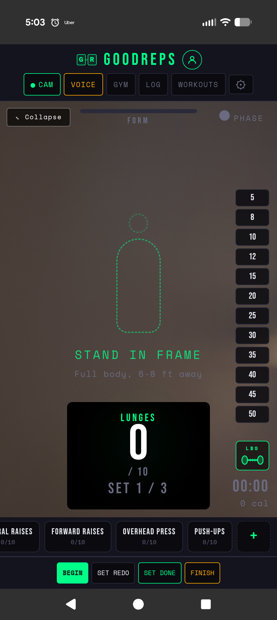 Food log voice logger view